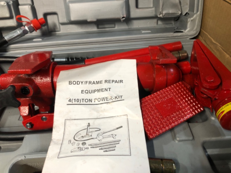 Photo 4 of PARTS-DIYER Porta Power Hydraulic Jack Auto Body Frame Repair Kit 10 Ton Capacity Red 10 Ton