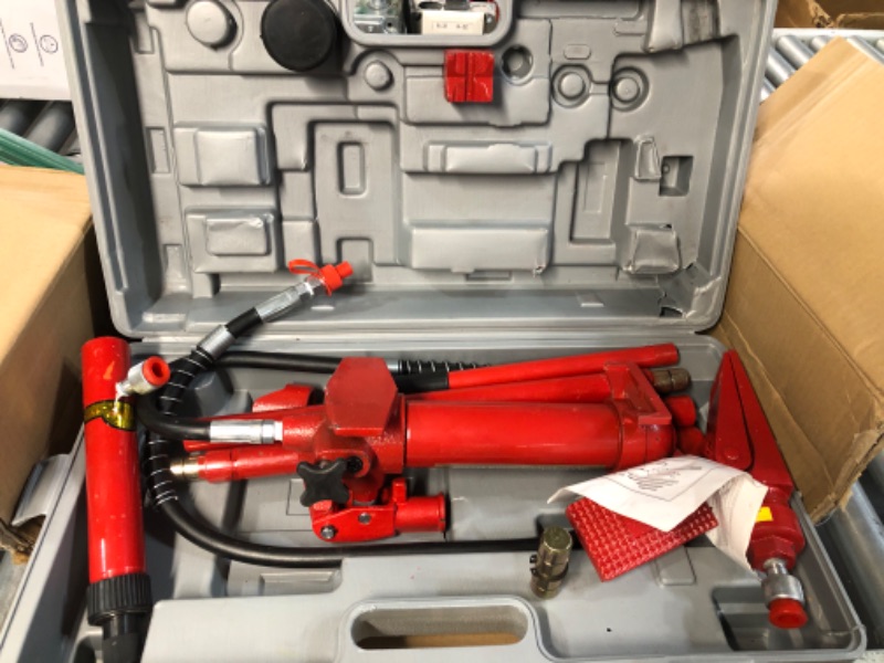 Photo 2 of PARTS-DIYER Porta Power Hydraulic Jack Auto Body Frame Repair Kit 10 Ton Capacity Red 10 Ton