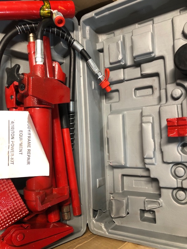 Photo 5 of PARTS-DIYER Porta Power Hydraulic Jack Auto Body Frame Repair Kit 10 Ton Capacity Red 10 Ton