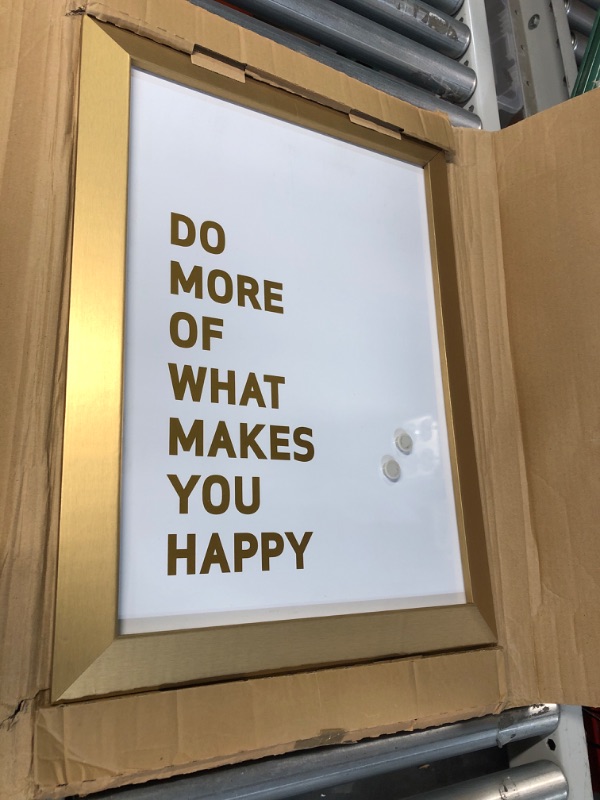 Photo 2 of Magnetic Dry-Erase Quote Board, "DO MORE..." Quote, Gold Metallic Frame, 18" X 24",