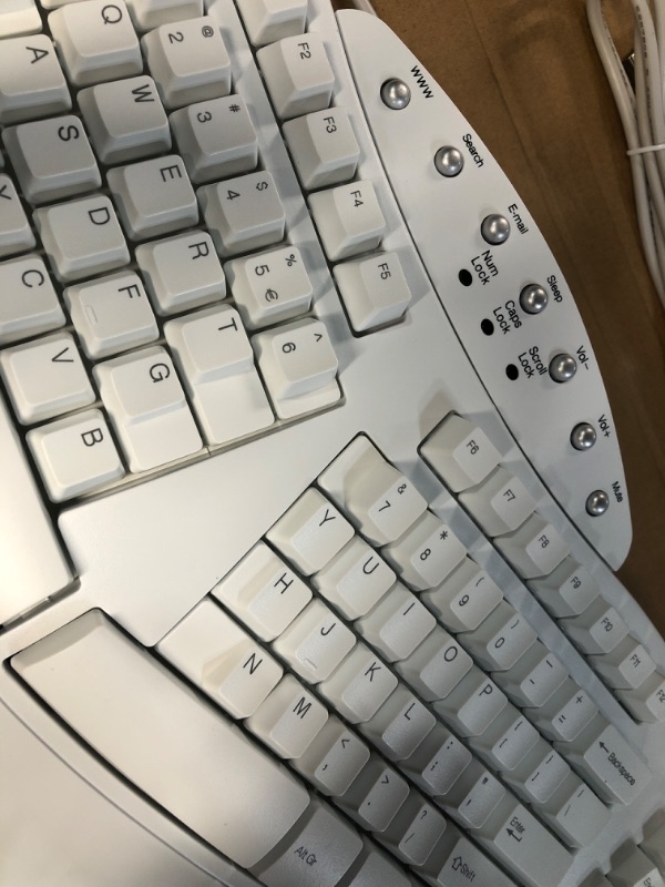 Photo 3 of  Ergonomic Split Keyboard - Natural Ergonomic Design WHITE 