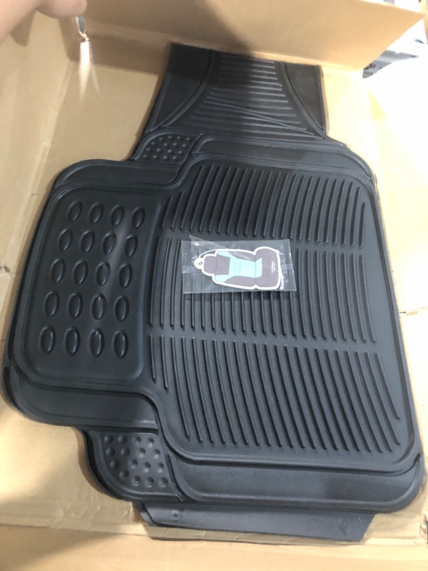 Photo 2 of FH Group Trimmable Vinyl Floor Mats Automotive (Black) Rear Set - Universal Fit for Cars Trucks and SUVs F11306