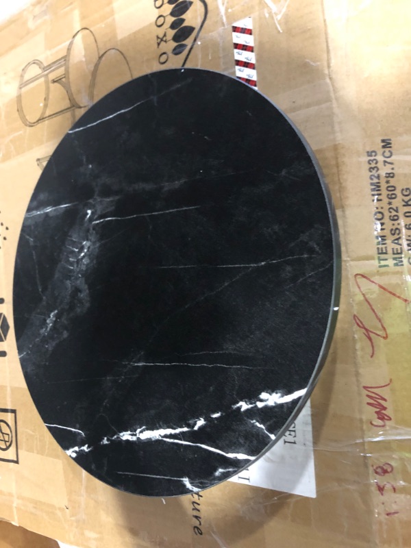 Photo 1 of **PARTS ONLY** *MISSING HARDWEARE* Black Marble Nesting Coffee Table *SEE NOTES*