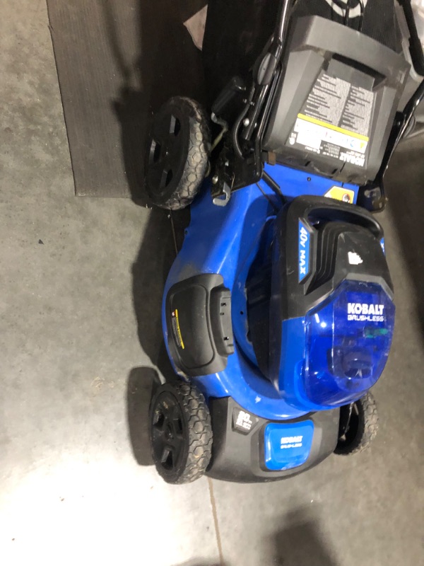 Photo 6 of ***NOT FUNCTIONAL - DOES NOT POWER ON - NO CHARGER OR BATTERY - FOR PARTS***
Kobalt 40-volt Max 20-in Cordless Push Lawn Mower 5 Ah