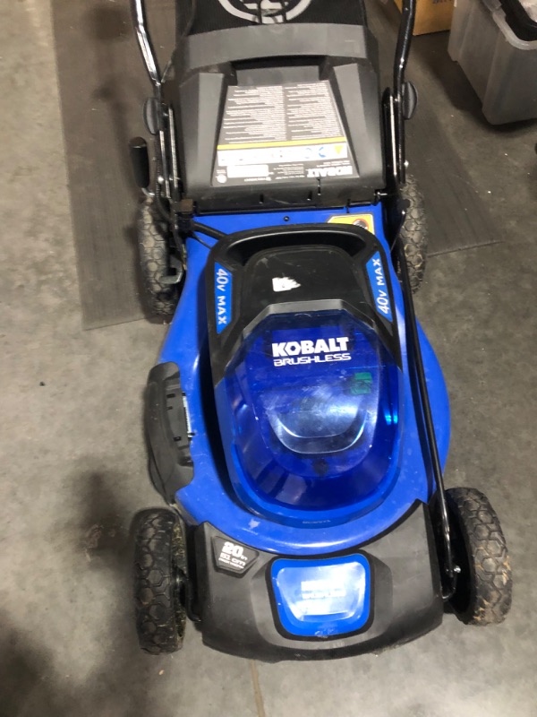 Photo 5 of ***NOT FUNCTIONAL - DOES NOT POWER ON - NO CHARGER OR BATTERY - FOR PARTS***
Kobalt 40-volt Max 20-in Cordless Push Lawn Mower 5 Ah