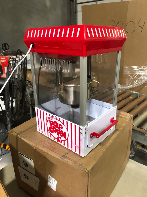 Photo 2 of **TOP PART(popcorn popper) ONLY**SEE NOTES**NO CART**
Nostalgia Popcorn Maker Cart, 2.5 Oz Kettle Makes 10 Cups, Retro Classic Popcorn Machine with Interior Light, Measuring Spoons and Scoop, White and Red Concession Cart