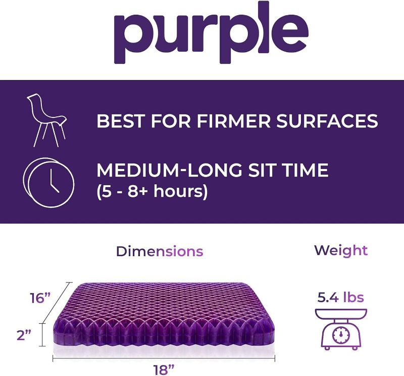 Photo 3 of (READ NOTES) Purple Royal Seat Cushion - Seat Cushion for The Car Or Office Chair - Temperature Neutral Grid