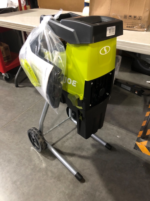 Photo 1 of Sun Joe CJ603E 15-Amp 1.7-Inch Cutting Diameter Electric Silent Wood Chipper/Shredder, green
