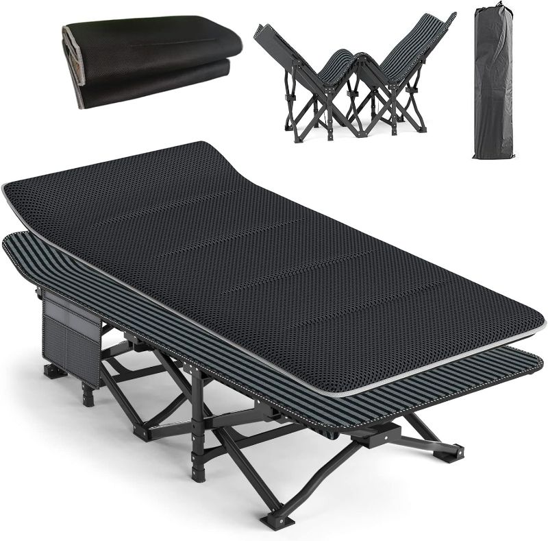 Photo 1 of Outdoor Chaise Lounge Chair, Reclining Folding Pool Patio Lounger with 8 Level Adjustable Backrest, Aluminum Portable Recliner for Lawn Garden Beach Yard, 330lbs Weight Capacity Black 2 PCS