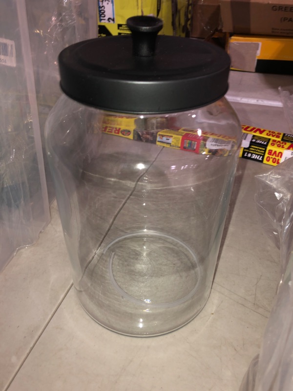 Photo 2 of (NON-REFUNDABLE) meekoo 4 Set Glass Jars with Black Lids 128 oz Glass Canister Set 