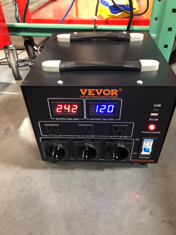 Photo 2 of (READ FULL POST) VEVOR Voltage Converter Transformer, 5000W, Heavy Duty Step Up/Down Transformer, Convert from 110 Volt to 220 Volt and from 220 Volt to 110 Volt, with US Outlet EU Outlet 5V USB Port, CE Certified
