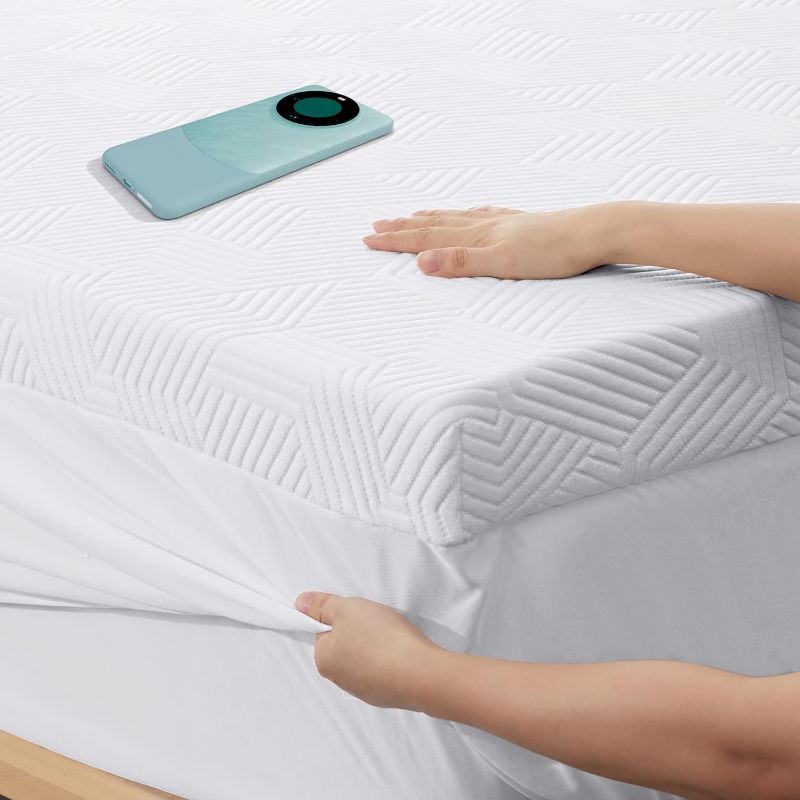 Photo 1 of 3 Inch Gel Memory Foam Mattress Topper Full Size, High Density Memory Foam Mattress Pad Cover with 8-21" Deep Pocket for Pressure Relief, Pillow Top with Removable Viscose Made from Bamboo Cover