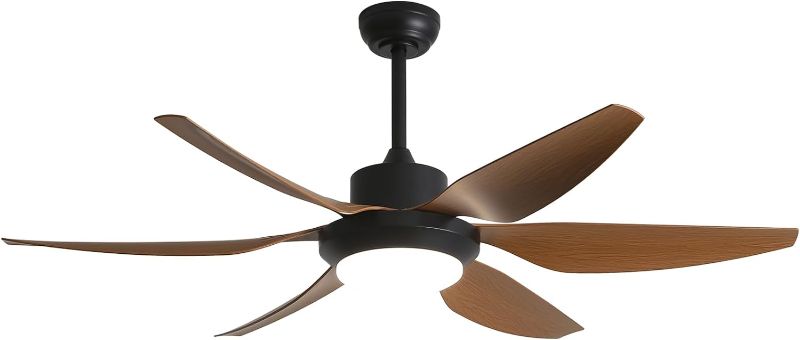 Photo 1 of (READ FULL POST) 54" Ceiling Fans with Lights Remote Control, Outdoor Ceiling Fan with 6 ABS Blades, Reversible DC Motor and Dimmable LED Light, Modern Ceiling Fan for Bedrooms, Living Room, Patio
