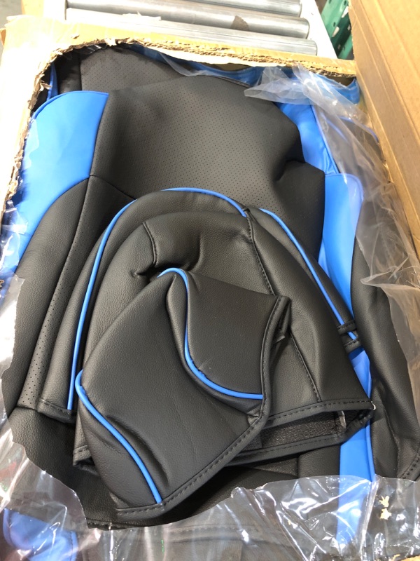 Photo 1 of AOMSAZTO Car Seat Cover Fit for Toyota CHR 2018-2023 Faux Leather Seat Covers Protector Compatible Airbag Waterproof C-HR Full Set Black&Blue 18-23 black&blue