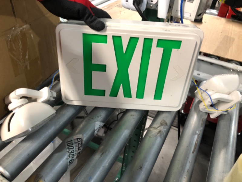 Photo 1 of SPECTSUN Exit Sign with Emergency Light, Green Emergency Exit Lights with Battery Backup