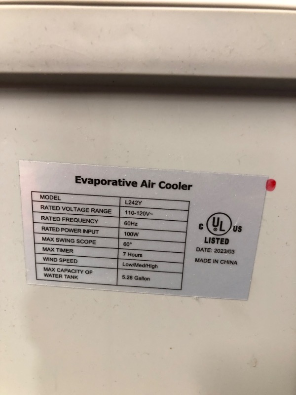 Photo 6 of Air Choice Evaporative Air Cooler,