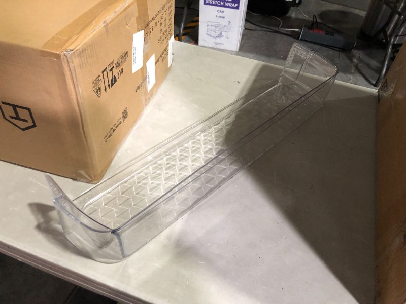 Photo 1 of ***FOR UNKNOWN MAKE AND MODEL***
Refrigerator Door Shelf Bin, Clear, 28" (L) x 6" (W) x 4" (H)