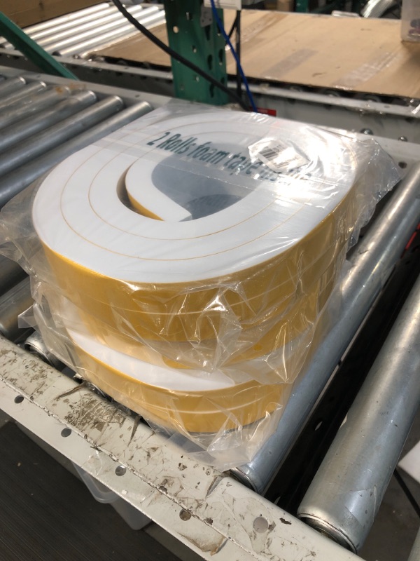 Photo 2 of (x6) Yotache White High Density Foam Tape 1 Inch Wide X 3/4 Inch Thick for Windows Air Conditioner Insulation Seal, Weatherstrip, AntiVibration, Shockproof Protection, Total 13 Ft (2 X 6.5 Ft Each) 1" W x 3/4" T White