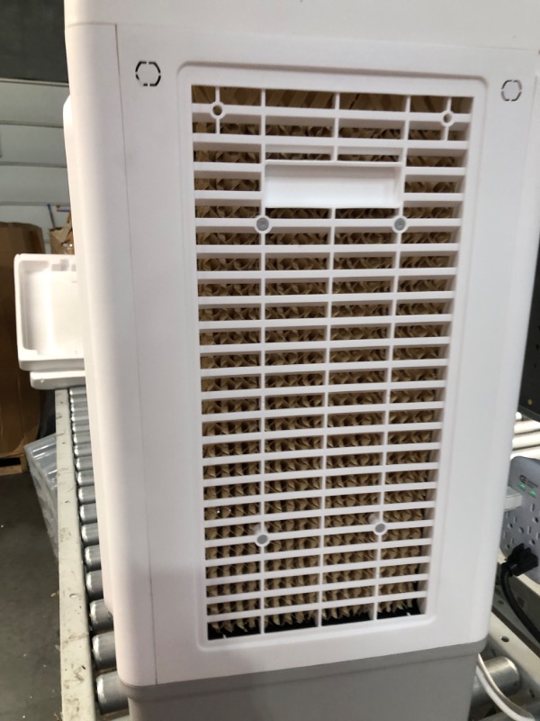 Photo 5 of [missing wheels] FANCOLE Evaporative Air Cooler, 2100 CFM Windowless Air Conditioner Portable for Room, 3 Speed Swamp Cooler, 4 Ice Packs, 5 Gal Large Water Tank & Scroll Casters, Evaporative Cooler for Garage Outdoor Gray