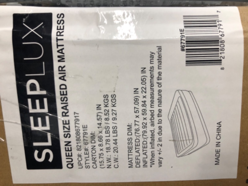 Photo 4 of **MAY HAVE A HOLE** SLEEPLUX Durable Inflatable Air Mattress with Built-in Pump, Pillow and USB Charger Queen 22"