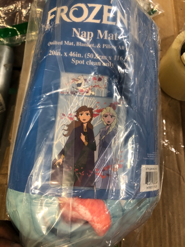 Photo 2 of Disney Girls' Nap Mats Blue - Frozen Blue Elsa & Anna