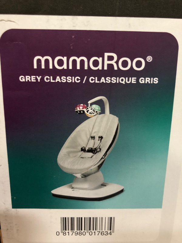 Photo 2 of 4moms MamaRoo Multi-Motion Baby Swing, Bluetooth Baby Swing with 5 Unique Motions, Grey