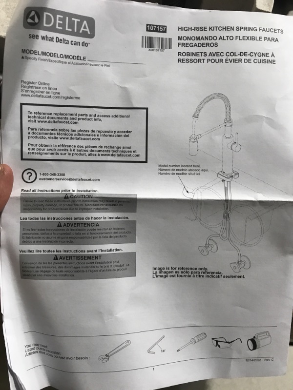 Photo 4 of [FOR PARTS/READ NOTES]
Delta Faucet Theodora Single-Handle Commercial Style Kitchen Sink