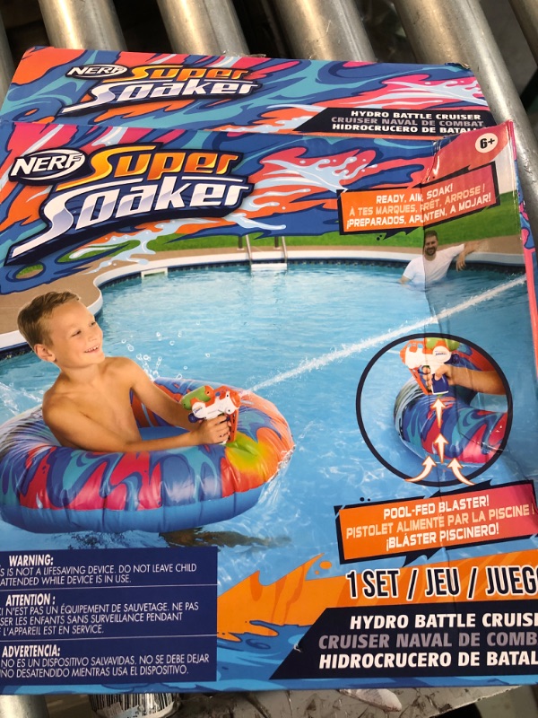 Photo 2 of NERF Super Soaker Hydro Battle Ride-On Cruiser – Inflatable Pool Float with Pool-Fed Mega Water Blaster