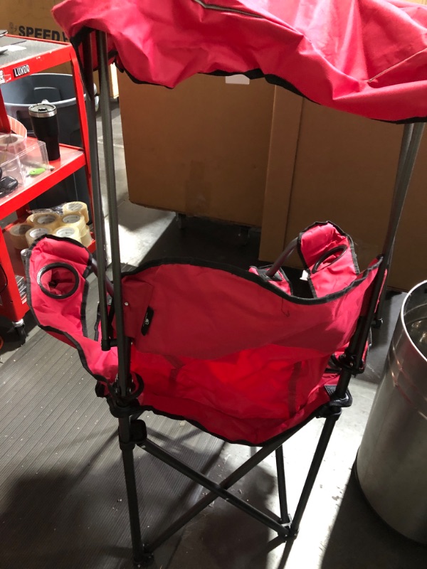 Photo 3 of * used * damaged * see all images *
ALPHA CAMP Camp Chairs with Shade Canopy Chair Folding Camping Recliner Support 350 LBS Red