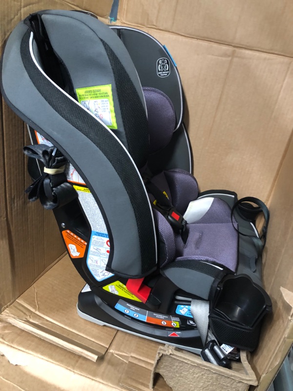 Photo 3 of (USED) Graco SlimFit 3 in 1 Car Seat, Slim & Comfy Design Saves Space in Your Back Seat, Annabelle, 1 Count (Pack of 1) SlimFit Annabelle