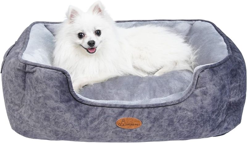 Photo 1 of Aring pet Cat Bed for Indoor Cats-Rectangular Small Dog Bed Washable, Soft and Cozy Plush Pet Beds for Kitten and Puppy with Anti-Slip Bottom and Carrying Strap, Large
