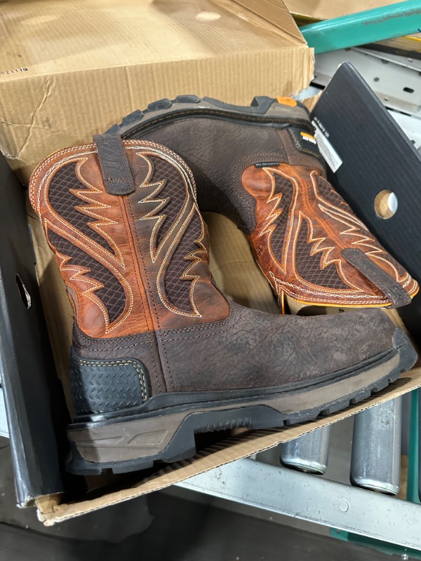 Photo 2 of Ariat Intrepid VentTEK Composite Toe Work Boots – Men’s Leather Western Work Boot 8 Bruin Brown/Sassy Orange