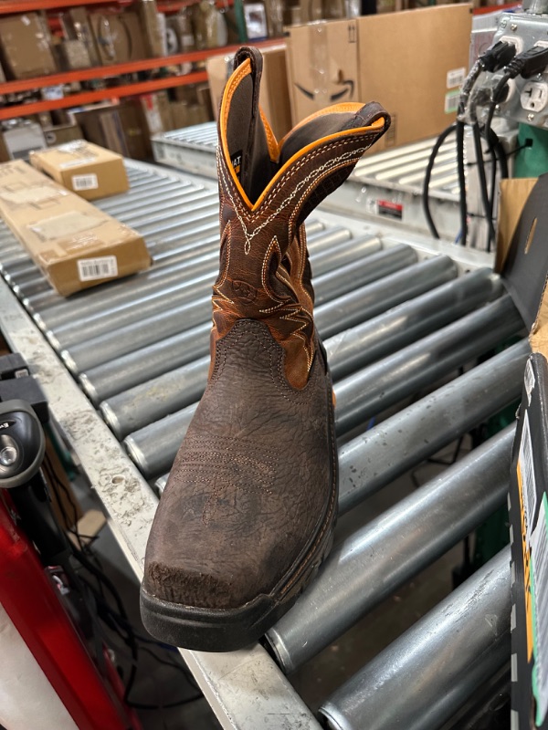 Photo 3 of Ariat Intrepid VentTEK Composite Toe Work Boots – Men’s Leather Western Work Boot 8 Bruin Brown/Sassy Orange