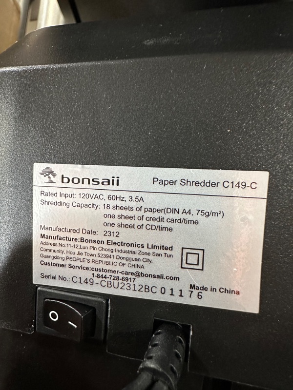 Photo 4 of Bonsaii Paper Shredder, 18-Sheet 60-Minutes Paper Shredder for Office Heavy Duty Cross-Cut Shredder with 6 Gallon