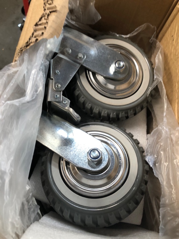 Photo 2 of 6 Inches Heavy Duty Rubber Caster Wheels Anti-Skid Swivel Casters Wheels with 360 Degree for Set of 4