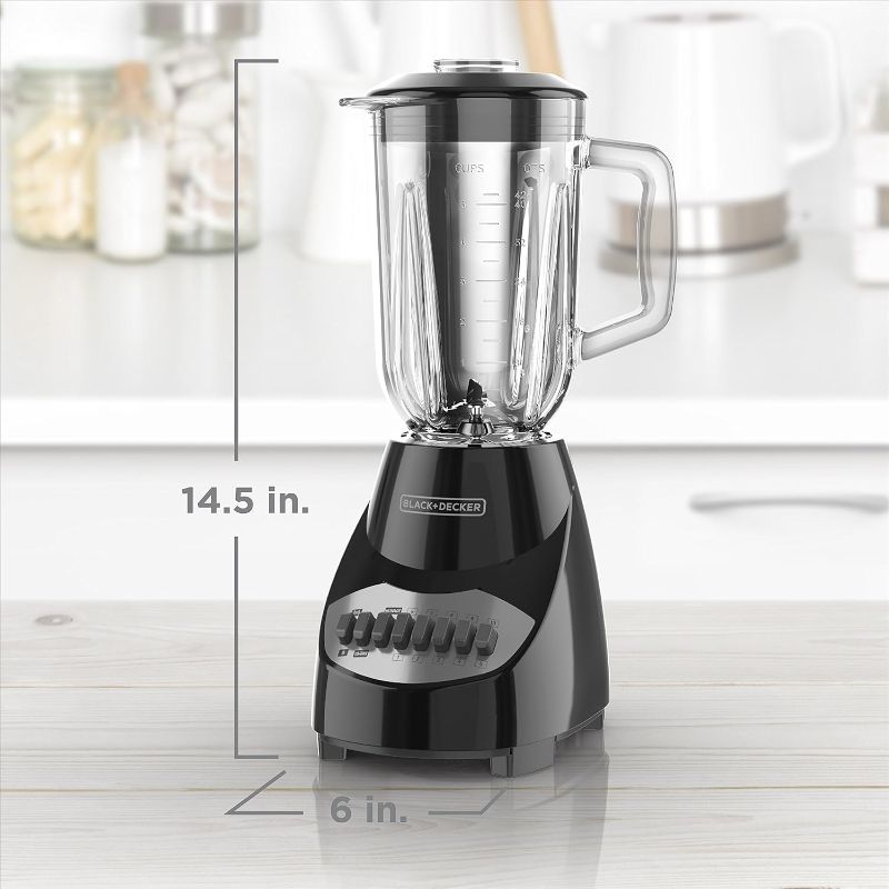 Photo 1 of BLACK+DECKER 10-Speed Countertop Blender with 48oz Glass Jar and 4-point Stainless Steel Blade
