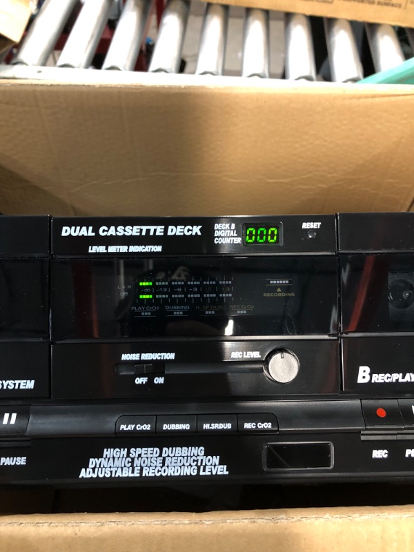 Photo 2 of Pyle Home Digital Tuner Dual Cassette Deck | Media Player | Music Recording Device with RCA Cables | Switchable Rack Mounting Hardware