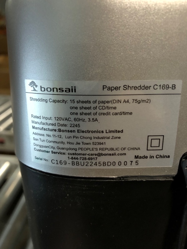 Photo 2 of Bonsaii 14-Sheet Office Paper Shredder, 40-Minute Home Office Heavy Duty Shredder, Cross Cut Shredder for Home Use