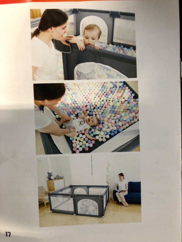 Photo 4 of  Extra Large Playpen for Babies and Toddlers 79”×71”, GREY