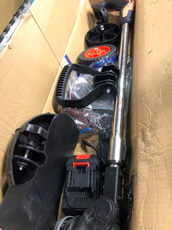 Photo 2 of **MISSING ITEM** Electric Weed Wacker,Cordless Weed Eater 2Ah Battery Powered Brush Cutter Grass Edger,Portable Weed Trimmer/Lawn Edger/Mower/Brush Cutter,with 5 Types Blades & Wheels 