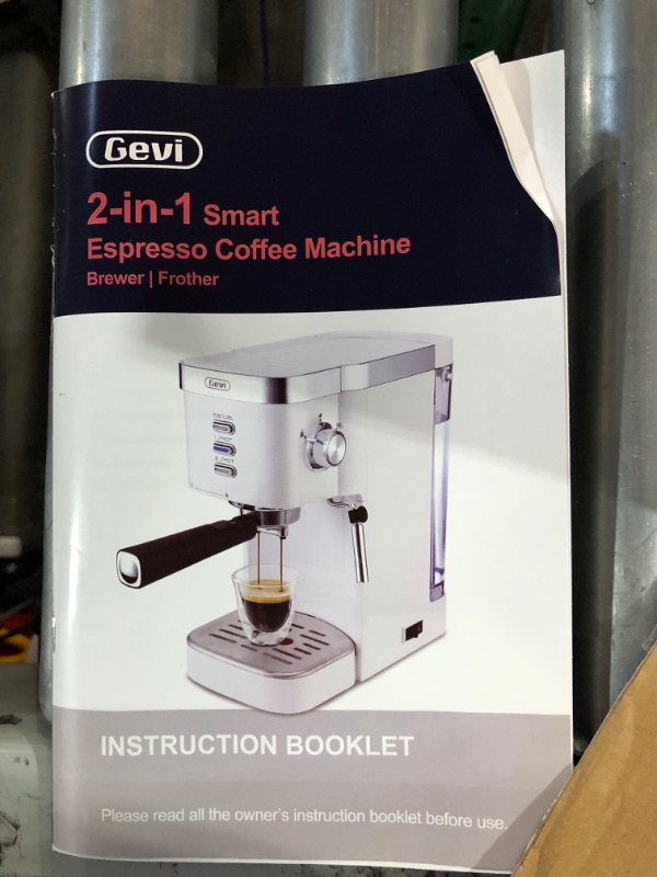 Photo 5 of ***SEE NOTES***Gevi Espresso Machines 20 Bar Fast Heating Commercial Automatic Cappuccino Coffee Maker with Foaming Milk Frother Wand for Espresso, Latte Macchiato, 1.2L Removable Water Tank WHITE 12.28in*6.102in*12.24in