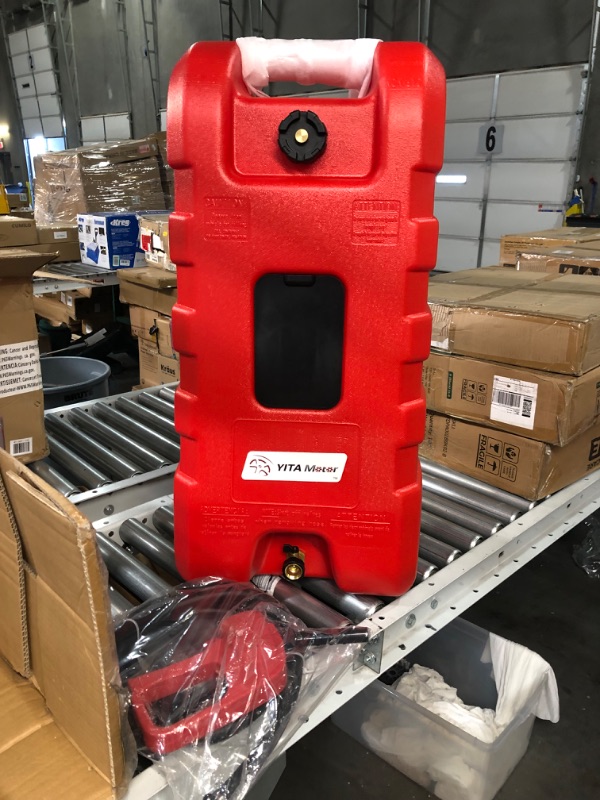 Photo 2 of GAOMON Fuel Caddy, 15 Gallon Portable Gas Can Fuel Tank Container with Fluid Transfer Siphon Pump and 10ft. Delivery Hose, Diesel Storage Can On-Wheels for Cars, Lawn Mowers, ATVs, Boats 15 Gallon Red