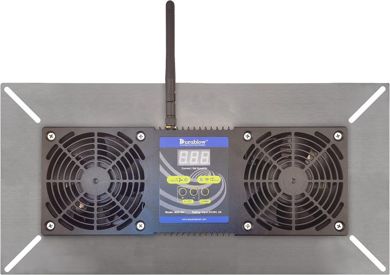 Photo 1 of Durablow Stainless Steel Crawl Space Foundation Fan Ventilator + Built-in Dehumidistat (Stainless steel silver, M2D Smart Home (WiFi))
