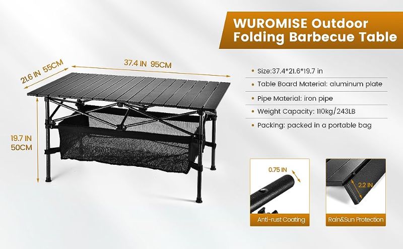 Photo 1 of 
WUROMISE Camping Table That Fold up Lightweight