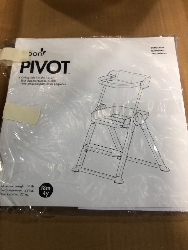 Photo 1 of Boon PIVOT Toddler Tower — Folding Step Stool — Montessori Kitchen Helper Stool for Kids