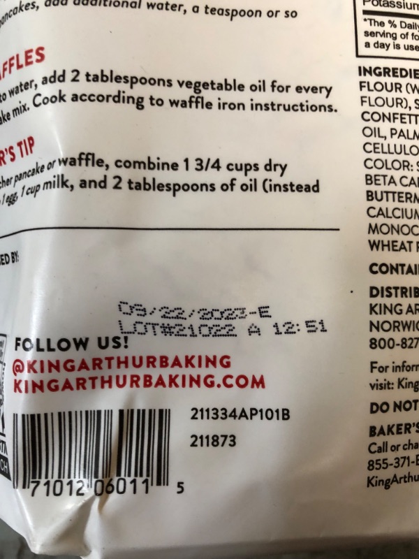 Photo 1 of (EX 9/22/23) King Arthur Confetti Pancake Mix, Kosher Certified, Non GMO 15 Ounce (Pack of 6)