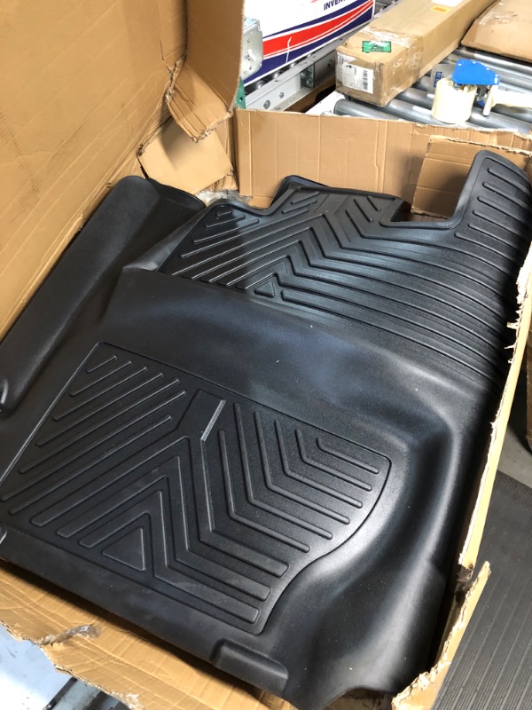 Photo 2 of YITAMOTOR Floor Mats Compatible with Toyota Tundra, Custom Fit Floor Liners for 2014-2021 Toyota Tundra Double Cab & Crew Max Cab, 1st & 2nd Row All Weather Protection , Black