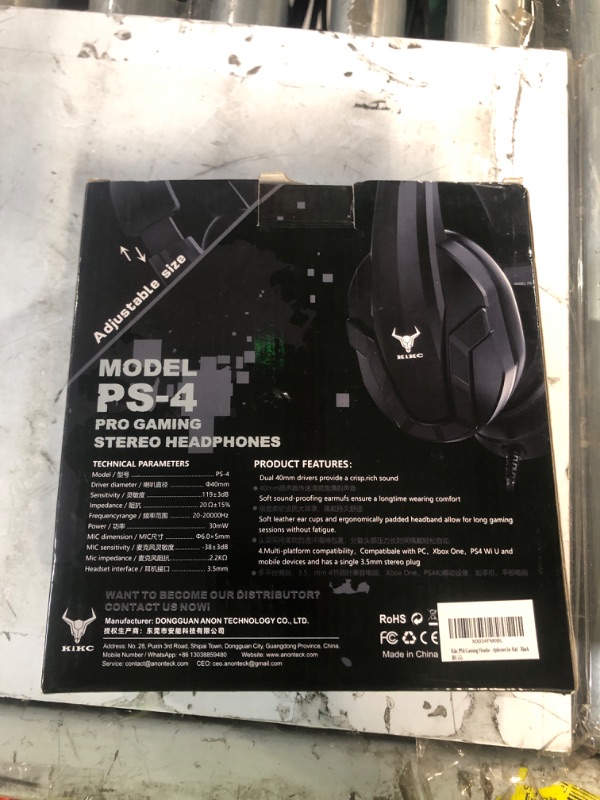 Photo 2 of Kikc PS4 Gaming Headset with Mic - Black **NOT TESTED**