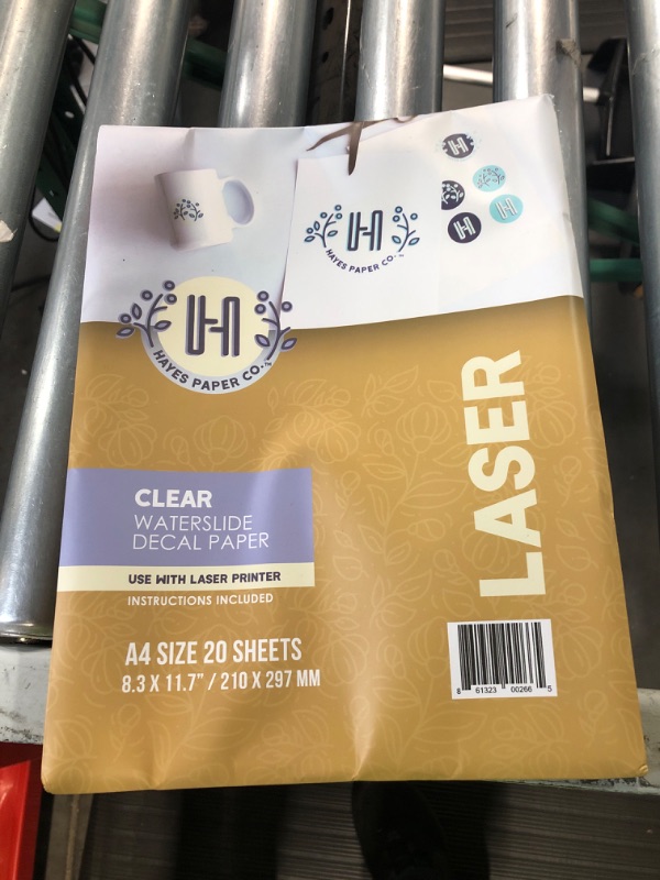 Photo 2 of Hayes Paper, Waterslide Decal Paper LASER CLEAR 20 Sheets