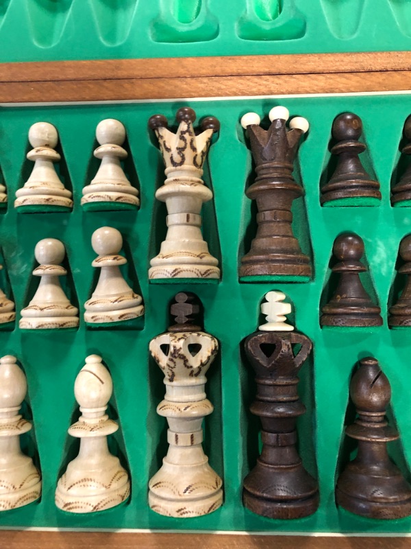 Photo 3 of Beautiful Handcrafted Wooden Chess Set with Wooden Board 